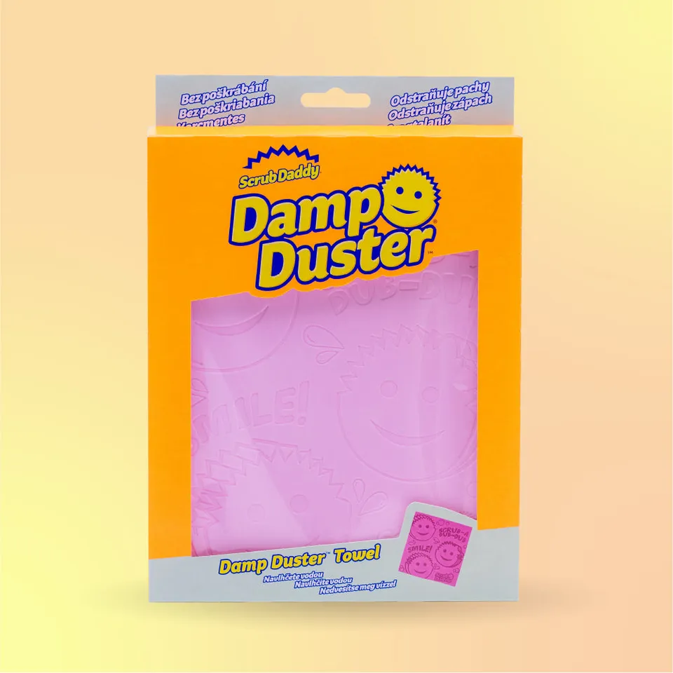 Scrub Daddy Damp Duster utěrka na prach růžová 1 ks bez chemie