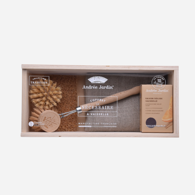 Andrée Jardin Coffret vaisselle sada na nádobí máta citron s kartáčem