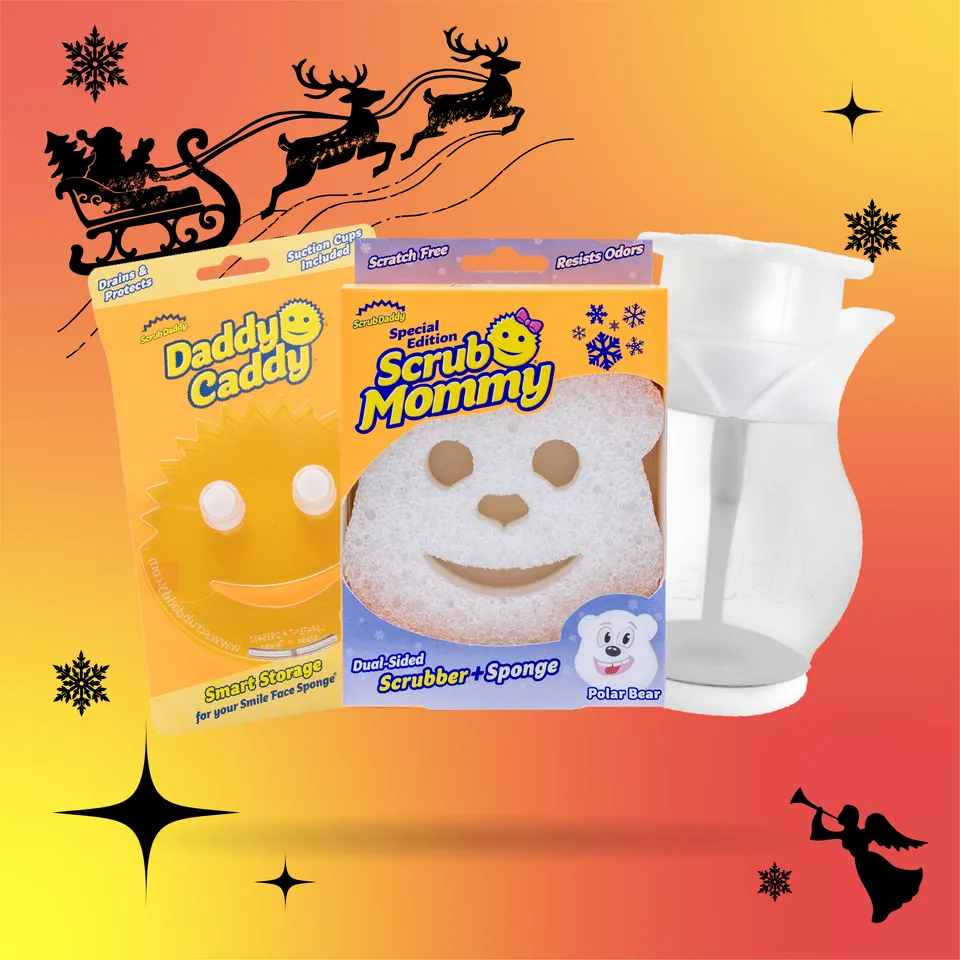 Scrub Mommy All I Want For Christmas dárková sada 3 ks s dávkovačem