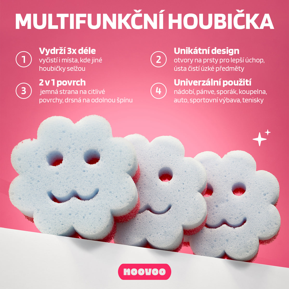 NOOVOO Multifunkční houbička oboustranná 1 ks