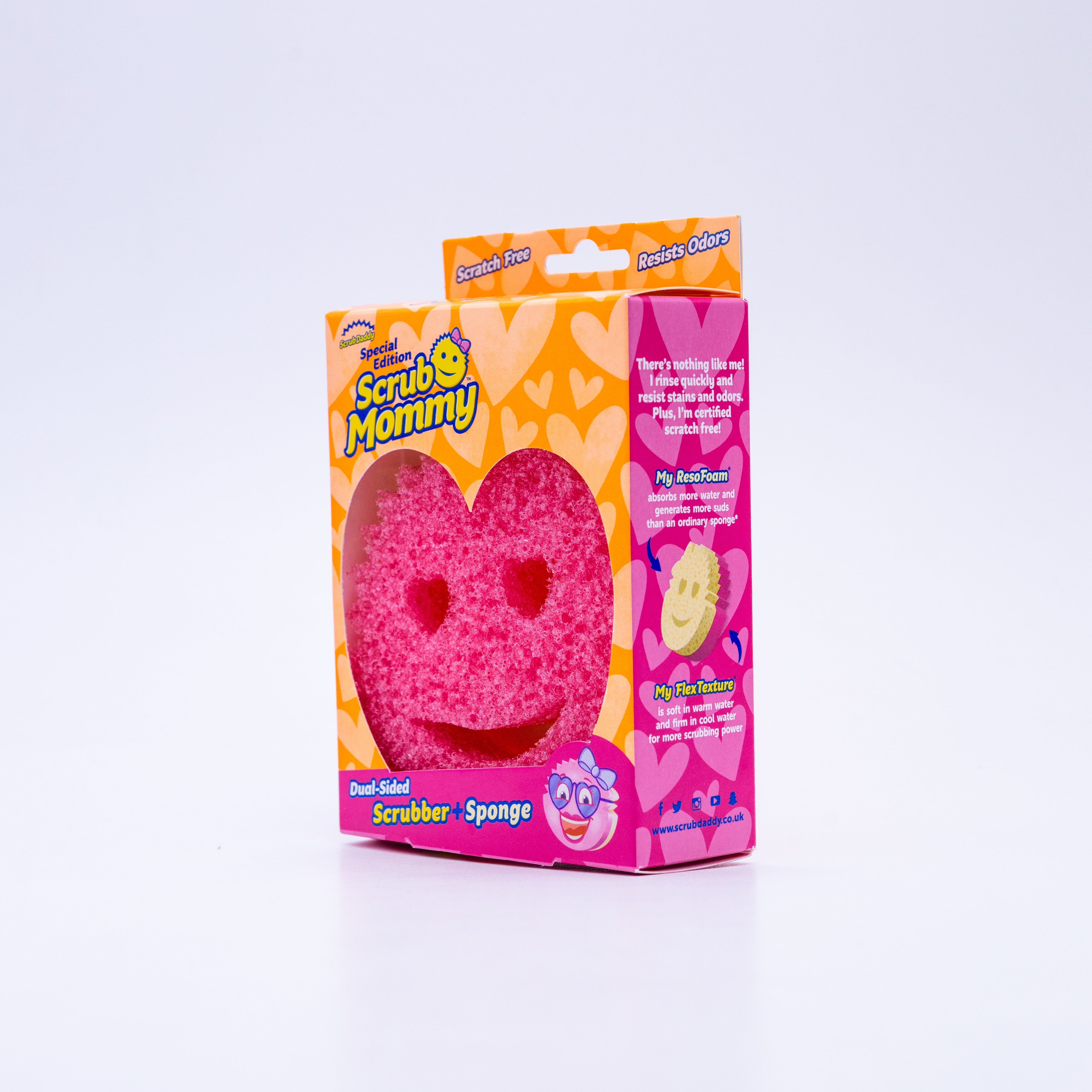 Scrub Mommy Heart Shapes houbička 1 ks růžová srdce