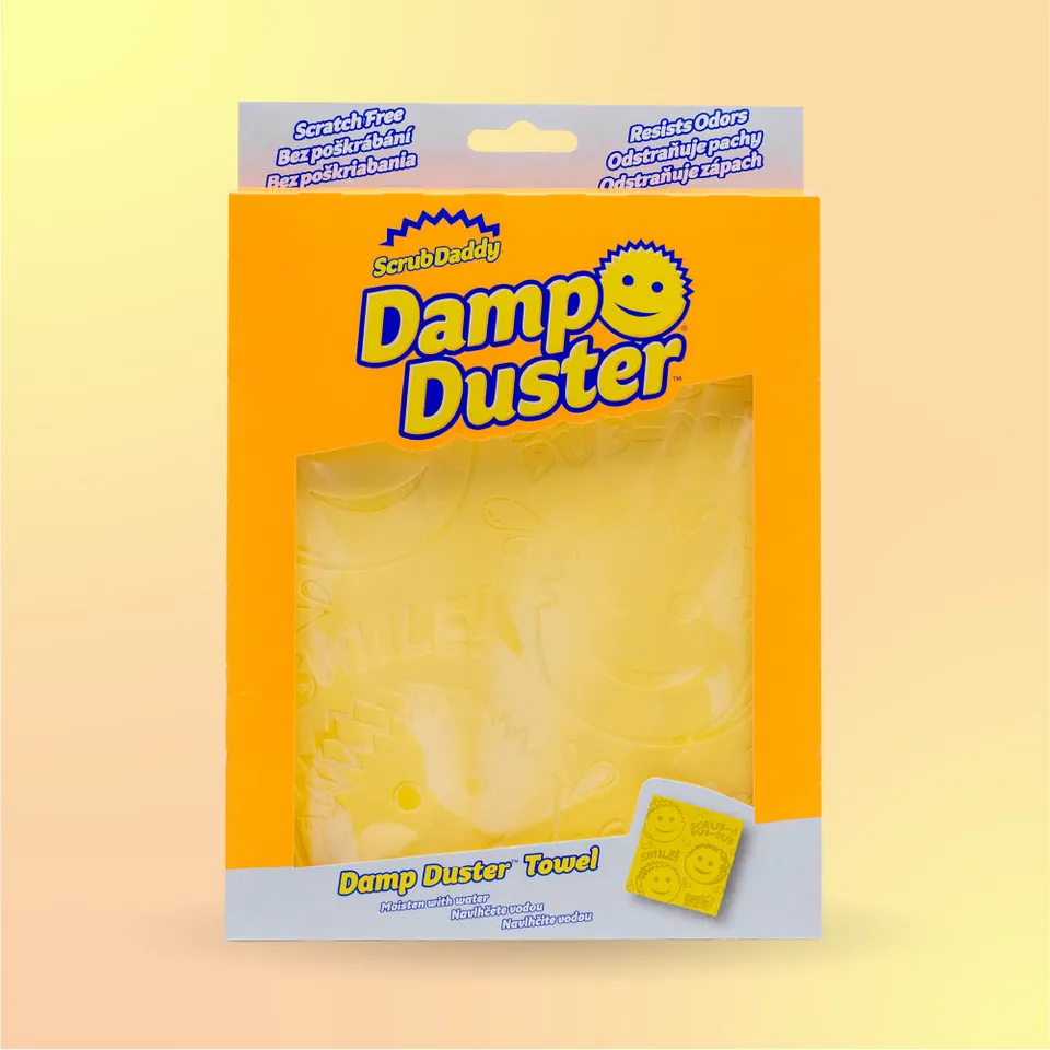 Scrub Mommy Damp Duster utěrka na prach žlutá 1 ks omyvatelná