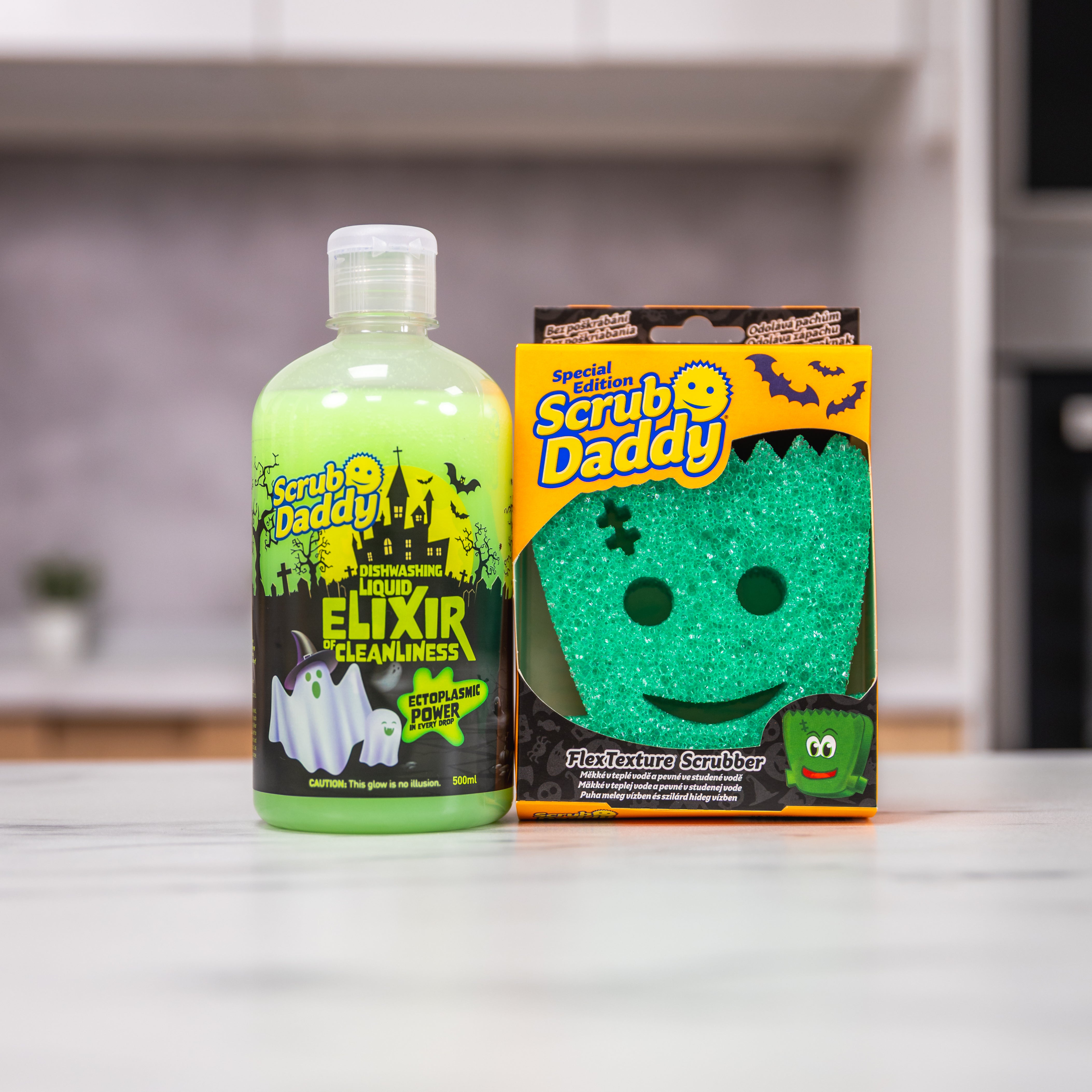 Scrub Mommy Děsivá dvojice sada na nádobí 2 ks halloween svítí