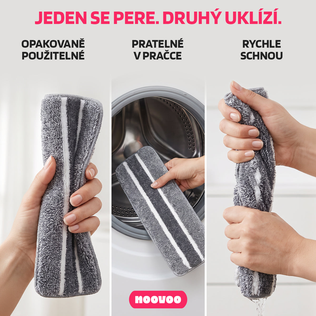 NOOVOO CleanFlow návleky na mop mikrovlákno 2 ks pratelné