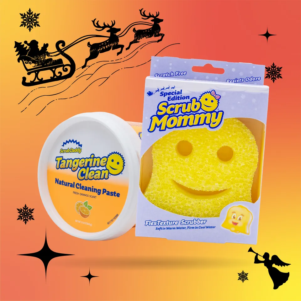 Scrub Mommy Sám doma Nádobí sada zvonek + Tangerine Clean