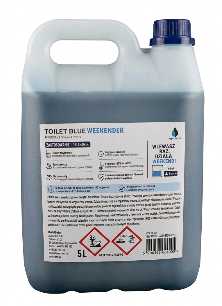 AgaChem Toilet Blue Weekender tekutina 5 l na víkend