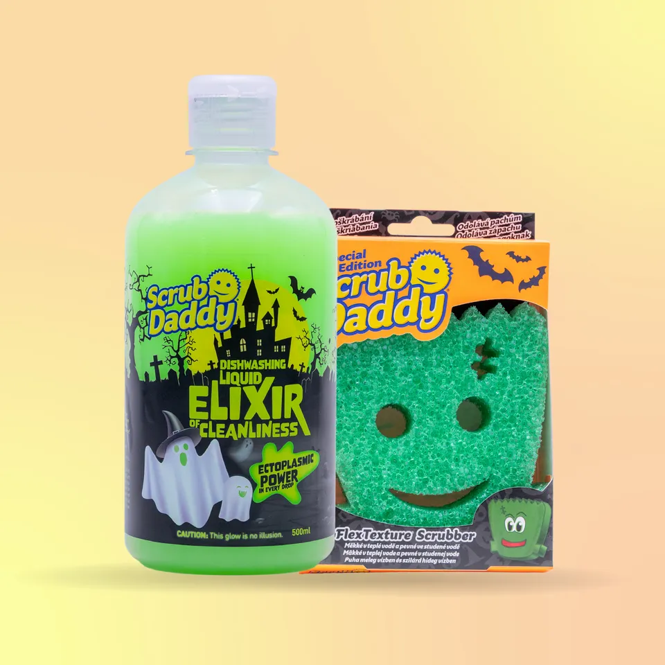 Scrub Mommy Děsivá dvojice sada na nádobí 2 ks halloween svítí