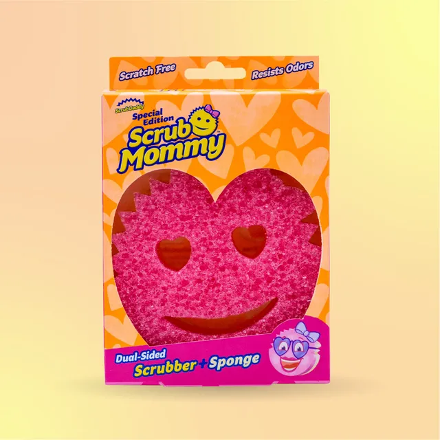 Scrub Mommy Heart Shapes houbička 1 ks růžová srdce
