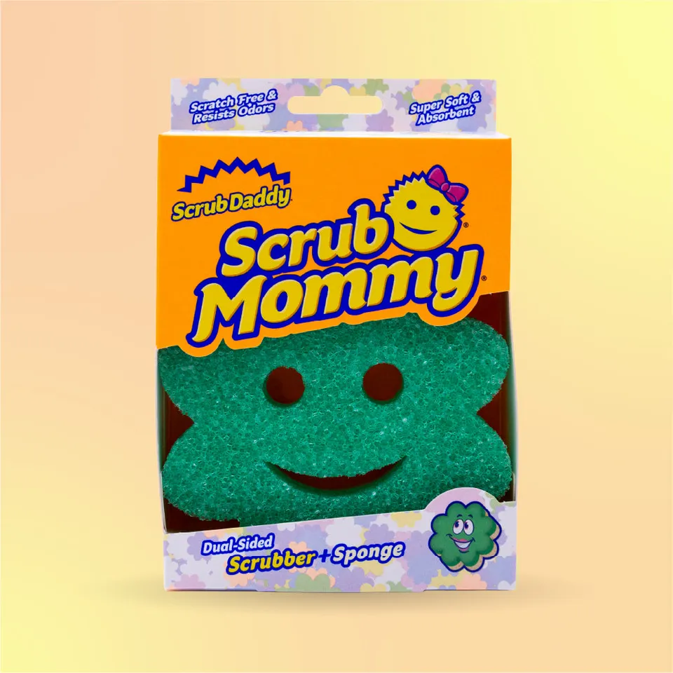 Scrub Mommy Power Flower zelená houbička 1 ks savá