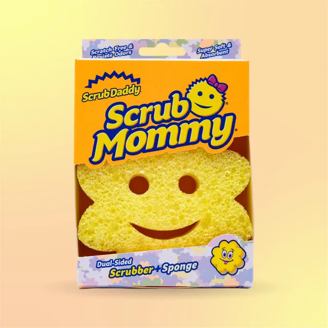 Scrub Mommy Power Flower žlutá houbička 1 ks oboustranná