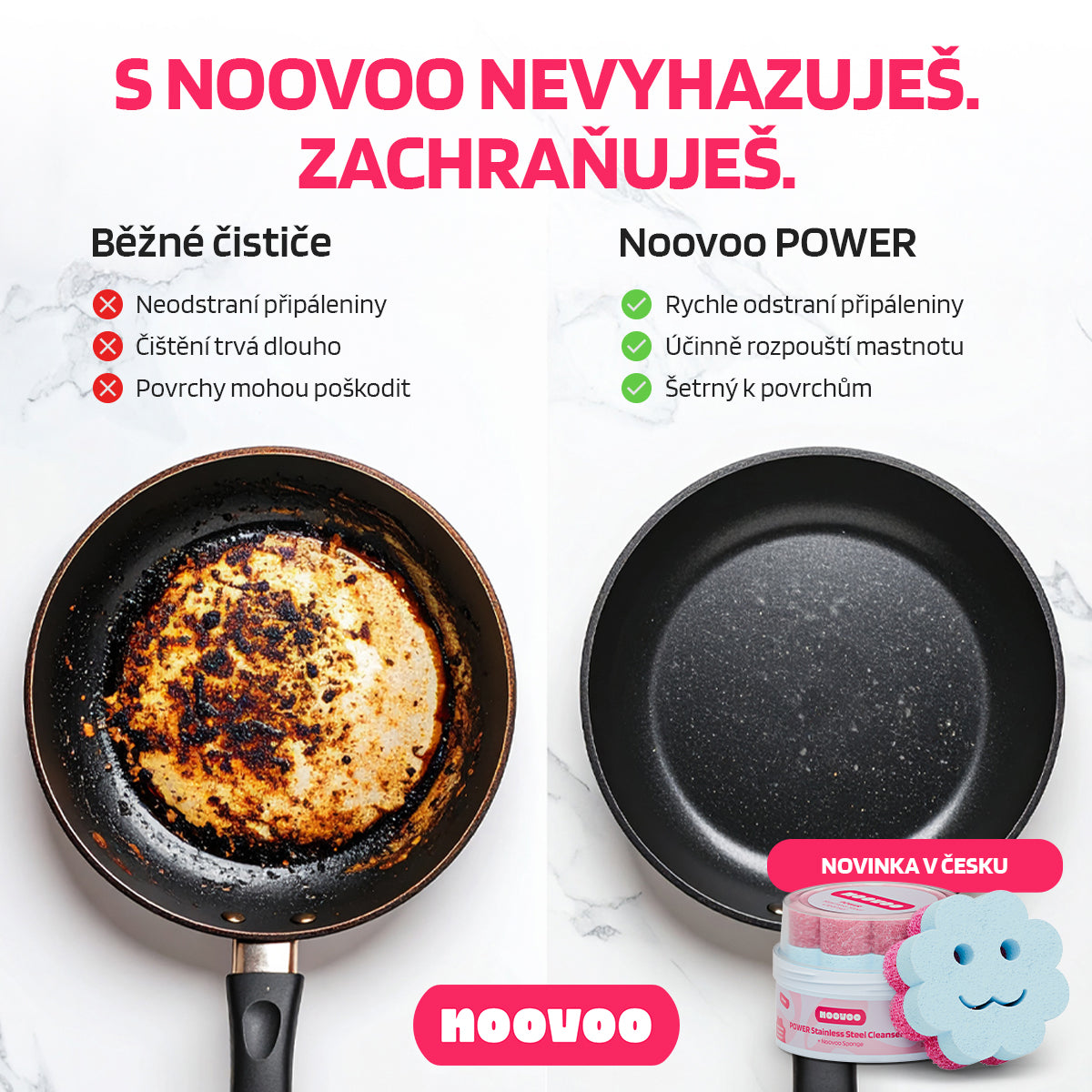 NOOVOO POWER čisticí pasta na nerez 350 g s filmem
