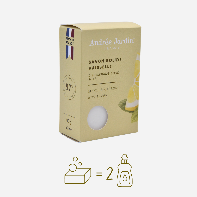 Andrée Jardin tuhé mýdlo na nádobí 150 g máta citron přírodní