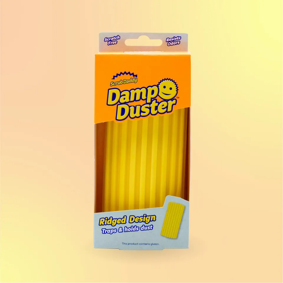 Scrub Mommy Damp Duster houbička na prach 1 ks žlutá vlnitá