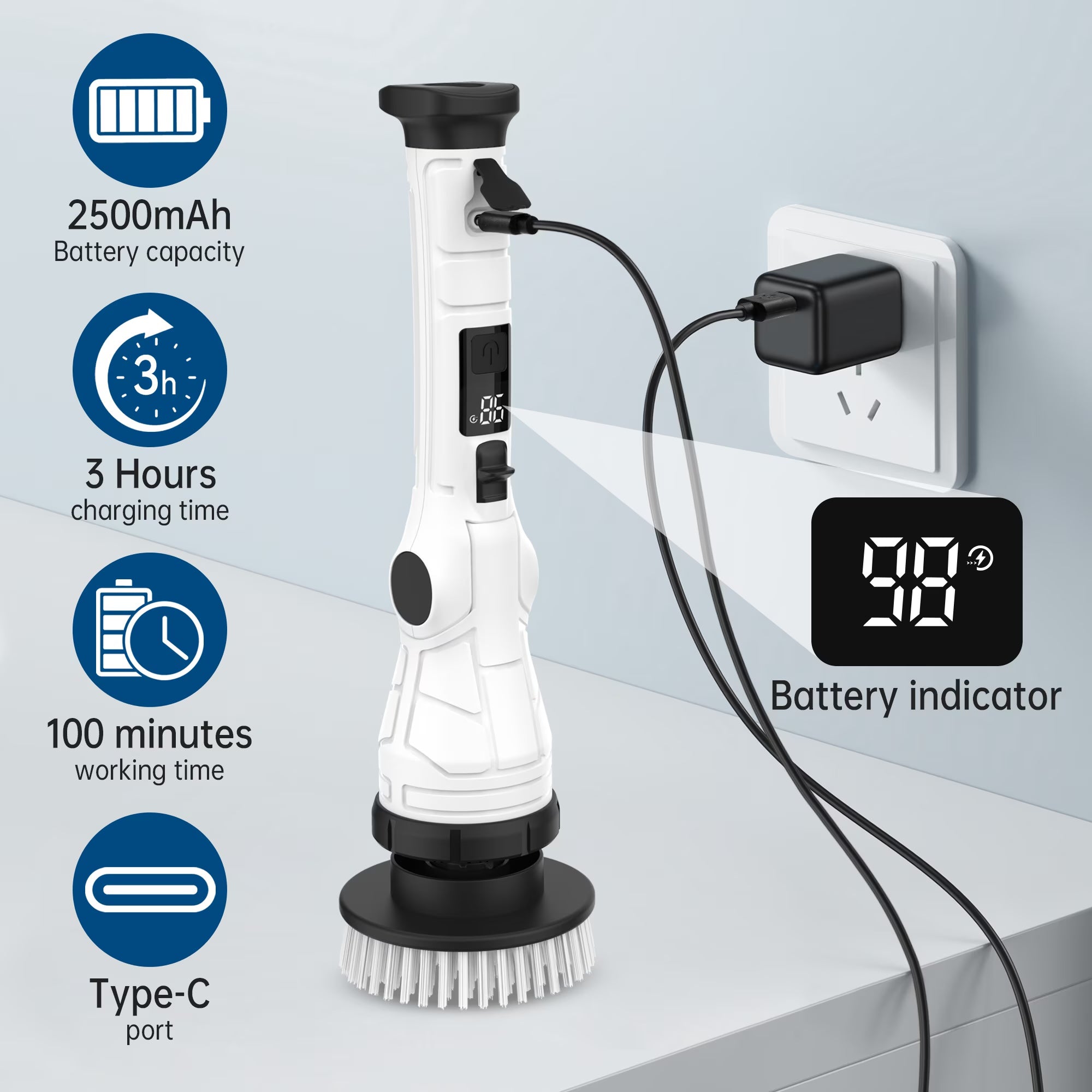 SpinPro Standard Set elektrický čisticí kartáč 8 hlavic na koupelnu